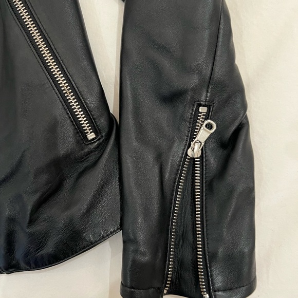 Jigsaw 100% Napa leather black biker jacket. Women’s size 4. Pristine! - Picture 10 of 13